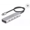 DeLOCK USB Type-C centrmezgls 10 Gbps 4 porti alumīnija pelēks