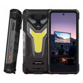 Viedtālrunis UleFone Armor 34 Pro 5G Plus — 6,95 collas 1080x2460, MediaTek Dimensity 7300, 16 GB RAM, 512 GB, 50 MP trīskārša kamera, 25500 mAh, Dual SIM, Android 15, IP68/69K