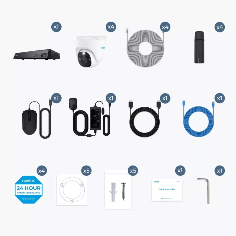 Reolink NVS8-8MD4 Video novērošanas komplekts vadu 8 kanālu (PS4KD01-8)