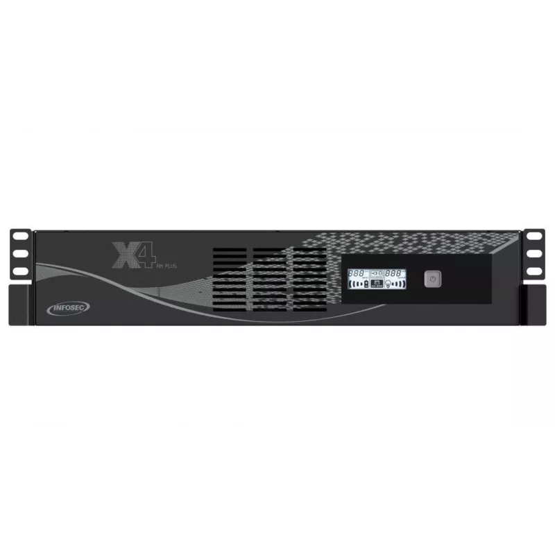 Rackmount UPS Infosec X4 2000 RM Plus 2 kVA / 1200 W, 10 Type F kontaktligzdas, LCD, Line-Interactive