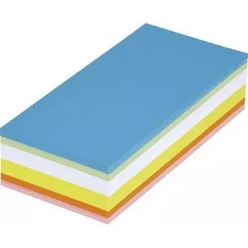 Maul moderācijas kartītes 6394199 taisnstūrveida 20,5 x 9,5 cm balta, dzeltena, oranža, sarkana, zaļa, zila, 250 gab. (6394199)