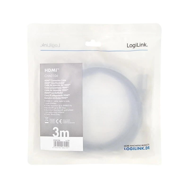 HDMI kabelis LogiLink CHA0106 3m