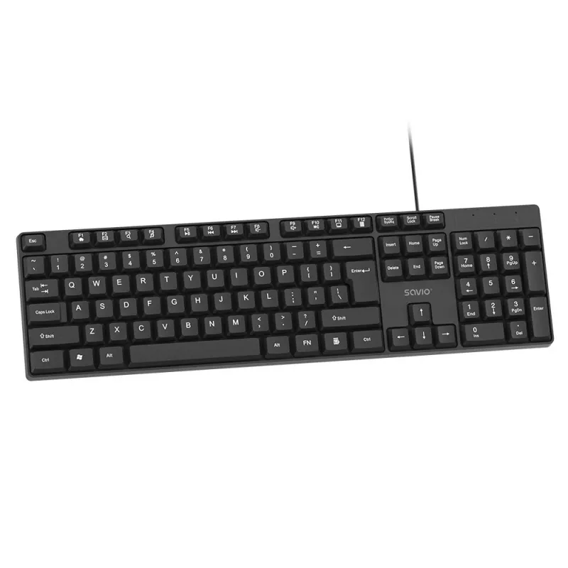 Savio KB-01 tastatūra mājām/birojam USB QWERTY US English Melna