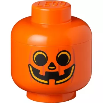 LEGO Storage Head pumpkin, klein, Storage Box orange/Melns