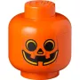 LEGO Storage Head pumpkin, klein, Storage Box orange/Melns