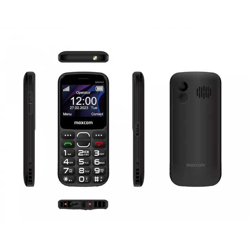 Maxcom Comfort MM443 S ar lādētāju ierna/melns