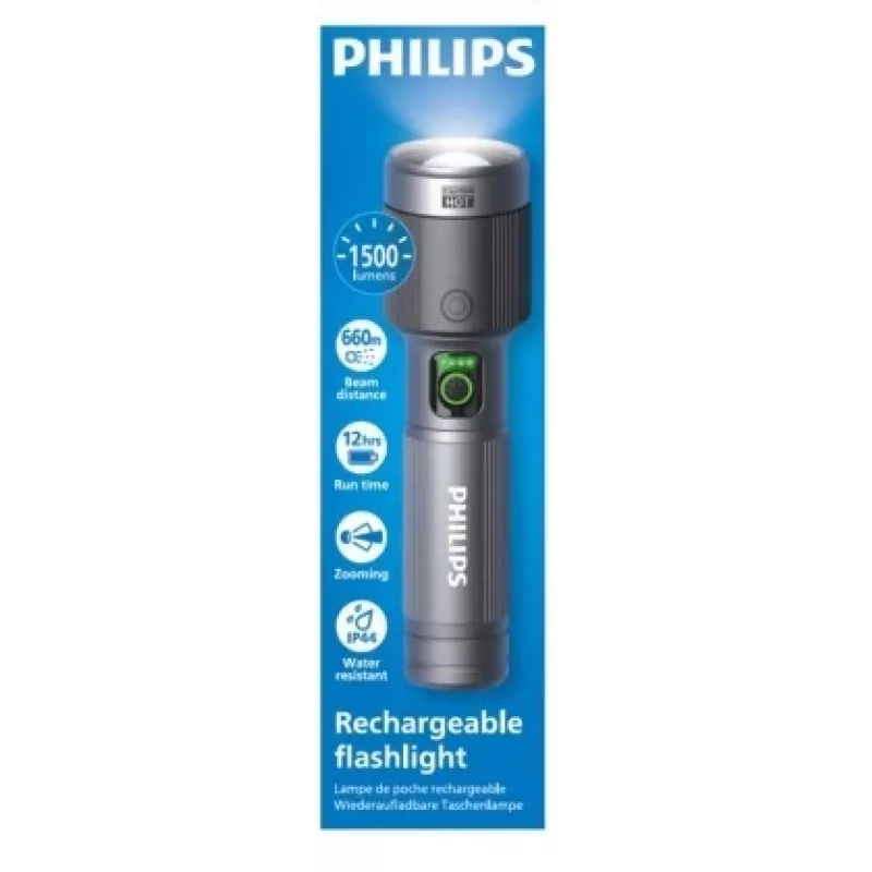 Lukturis Philips uzlādējams USB-C 1500 lm 2000 mAh