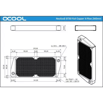 Alphacool NexXxoS ST30 Full Copper X-Flow 240mm radiators (14229)