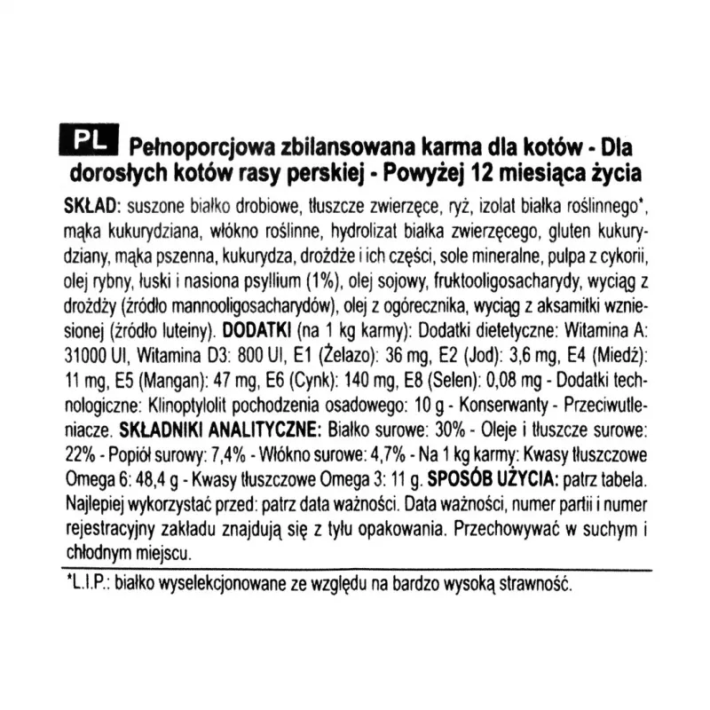 Sausā kaķu barība Royal Canin Adult mājputnu gaļas pieaugušiem persiešu kaķiem 2 kg, 30% olbaltumvielu, 22% tauku