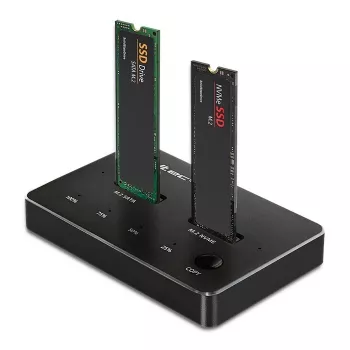 Qoltec 52274 M.2 SSD diskdziņu dokstacija | NVMe | SATA | USB-C | DUAL 2 x 2TB