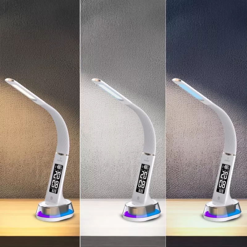 Galda lampa Hawk HW-LAMP05 balta LED regulējama — kompakta LED darba lampa ar regulējamu roku