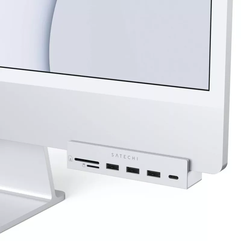 Klēpjdatora dokstacija / pieslēgvietu replikators Satechi ST-UCICHS USB 3.2 Gen 1 Type-C, USB-A pieslēgvietas, SD/MicroSD, sudraba