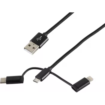 USB kabelis ShiverPeaks BS14-50068 1m USB A Micro-USB B Melns