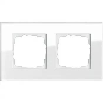 Sienas plāksne GIRA Esprit Glas balta — bezskrūvju stikla dizains, 95×166×9,85 mm