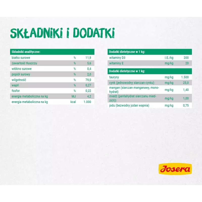 JOSERA Fileja ar vistu un pīli - mitrā kaķu barība - 70 g