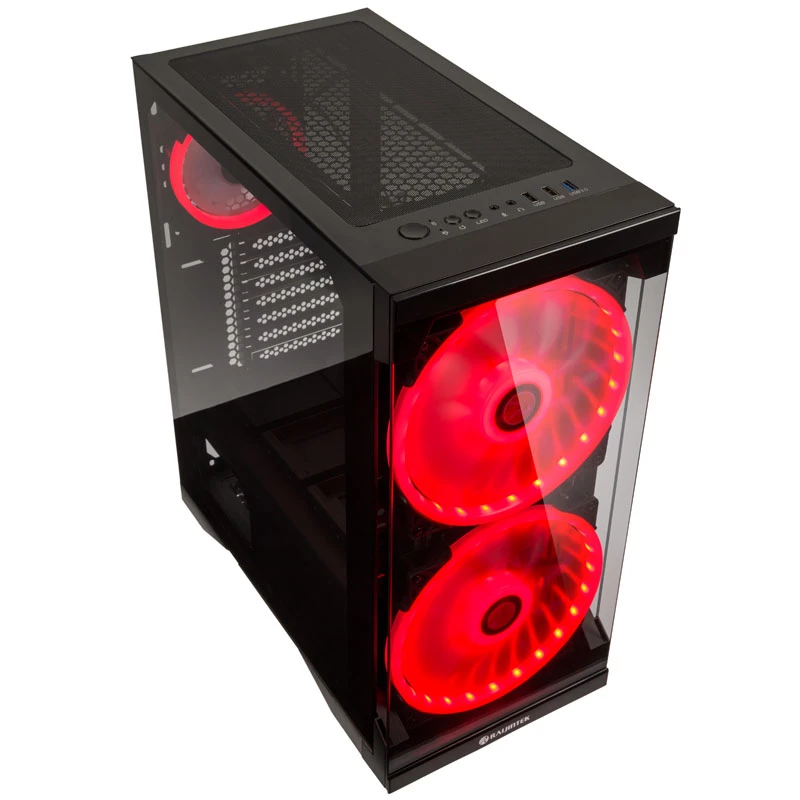 SILENOS PRO melnā versija ar ARGB ventilatoru un rūdītu stiklu