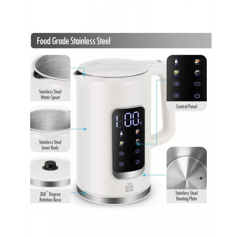 Elektriskā tējkanna Forme FKG-8217, bezvada, nerūsējošais tērauds, 1,7 L ietilpība