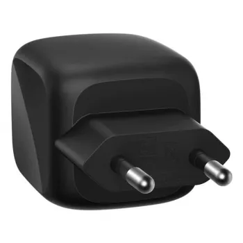 Iekštelpu maiņstrāvas ātrais lādētājs Belkin WCH019kqBK — 2× USB‑C, melns, OVP/OC/OT/SC aizsardzība