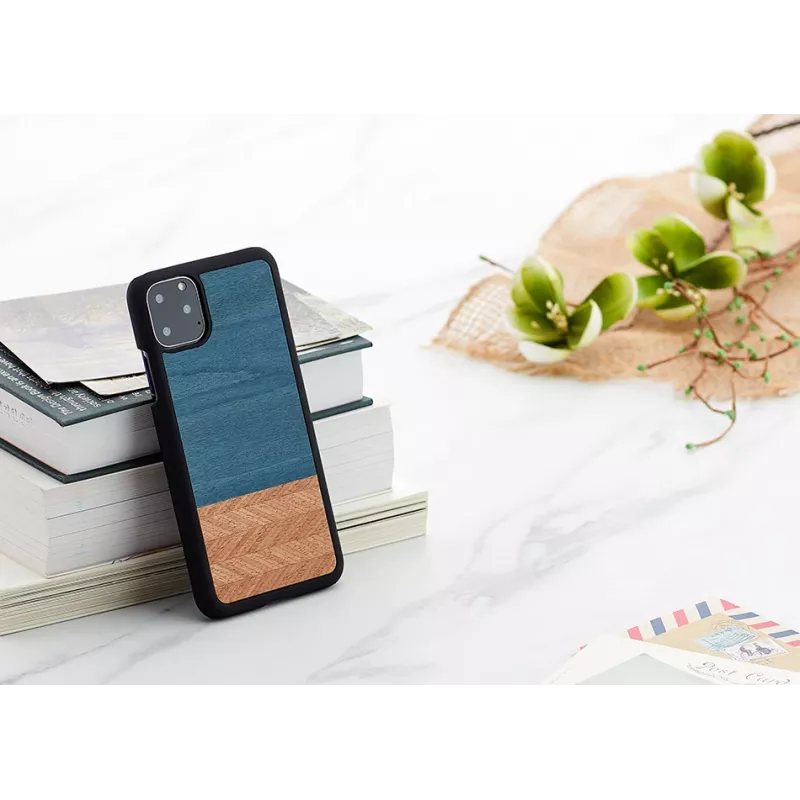 Telefona maciņš man and wood iPhone 11 Pro Max — džinsa melns aizsargpārvalks