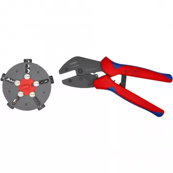 Knipex 97 33 02 kabeļu presēšanas knaibles Presēšanas rīks Zila, Sarkana