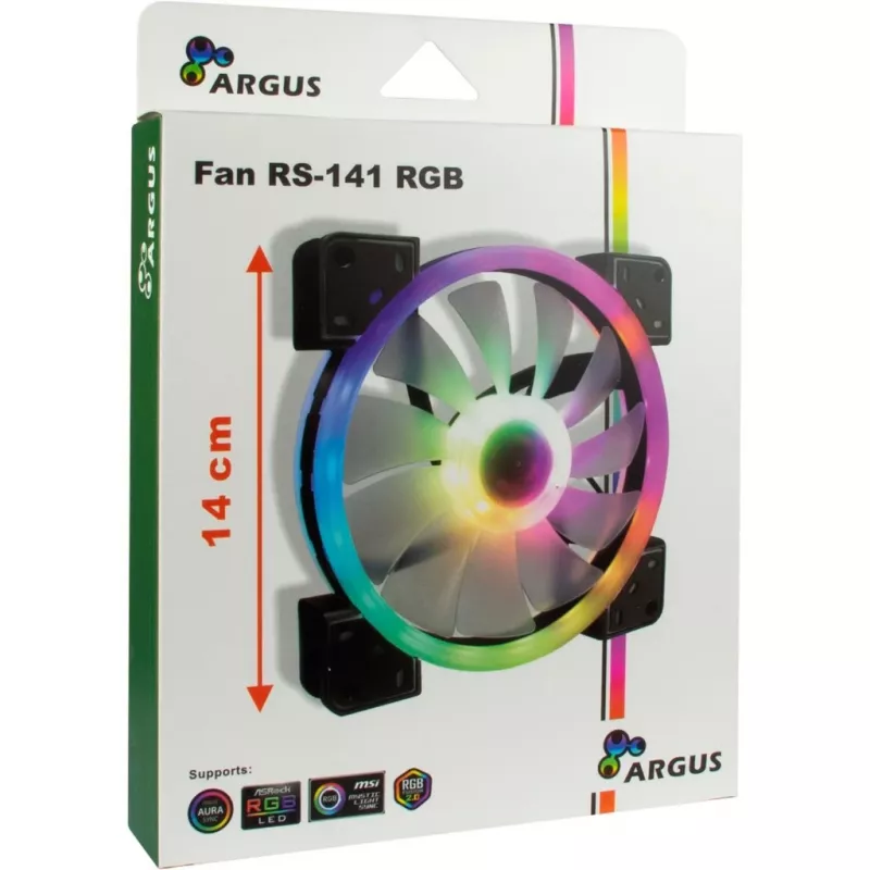 INTER-TECH 88885539 140mm ARGB korpusa ventilators - melns