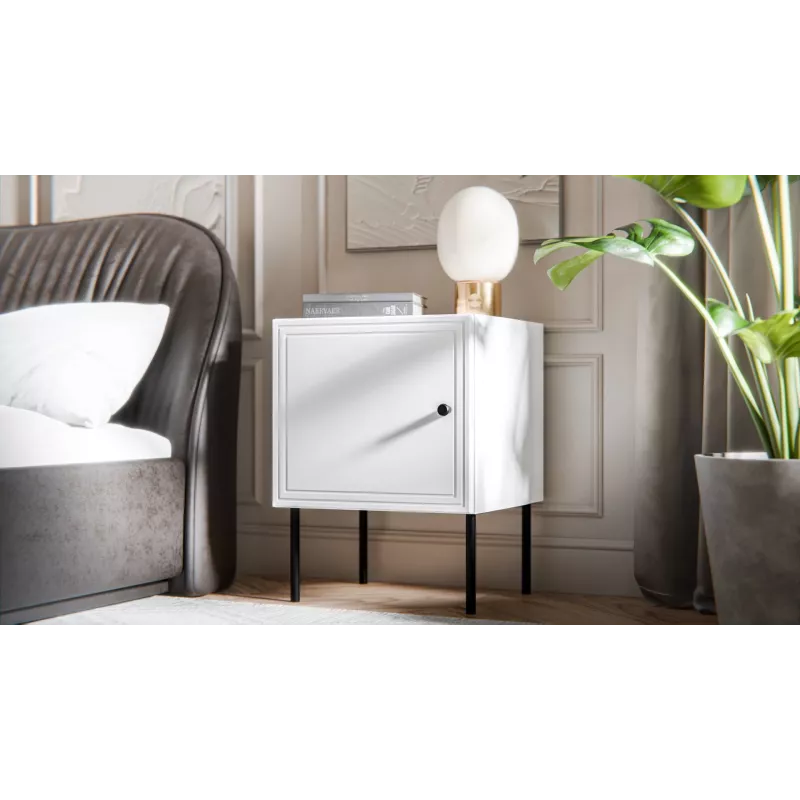 Naktsgaldiņu komplekts 2 gab., cama meble PALAZZO BIS 45×39×A59 cm, balts matēts, MDF/skaidu plātne