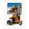 LEGO City Burger Van Pārtikas Kravas Auto Rotaļlieta 5+ Gadiem Zēniem un Meitenēm Transportlīdzekļa Būvēšanas Rotaļlietas Virtuves Komplekts ar Pārdevēja Minifigūru un Piederumiem