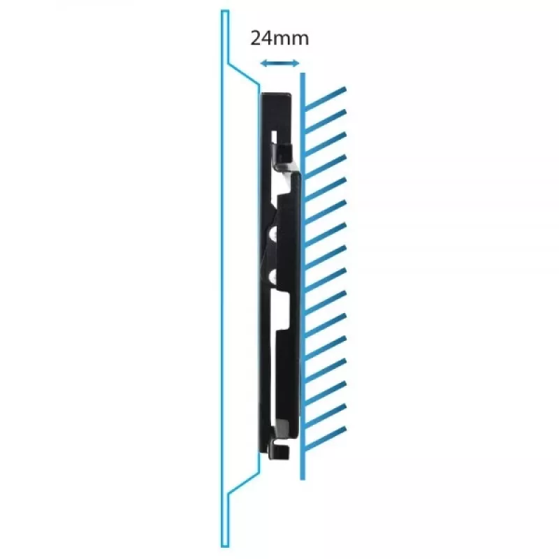 Sienas TV stiprinājums ESPERANZA ERW010 14–50 collu (35,6–127 cm) televizoriem, noliece 15°, VESA 75x75–200x200, maks. slodze 25 kg, melns