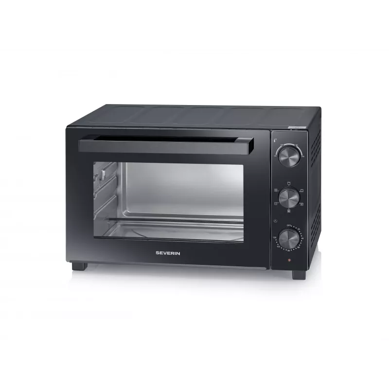 Galda elektriskā cepeškrāsns SEVERIN TO 2076 — 46 L, 1800 W, brīvi stāvoša, melna, 515×420×365 mm