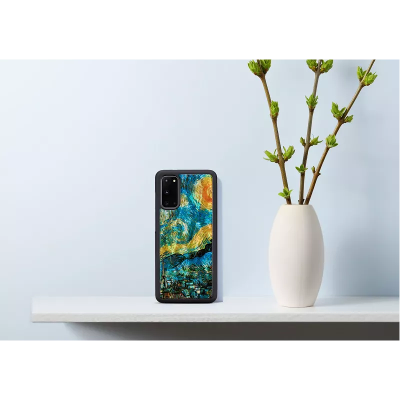 Aizsargājošs tālruņa vāciņš iKins Samsung Galaxy S20 — melns zvaigžņotas nakts dizains