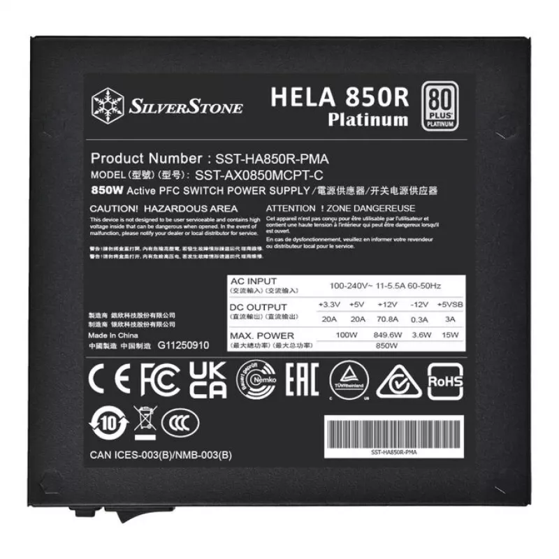 Barošanas bloks SilverStone HELA 850R 850 W