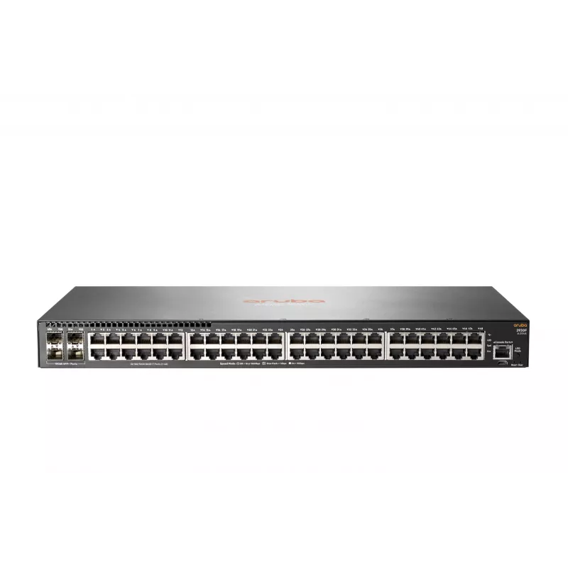 HPE - Aruba sērija - Slēdzis - 2930F 48G 4SFP+ - L3 - pārvaldīts - 48 x 10/100/1000 + 4 x 1 Gigabit/10 Gigabit SFP+ (augšupsaite) - uzstādāms statīvā