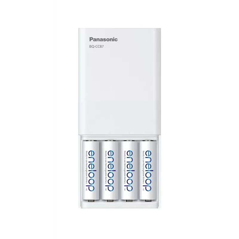 USB lādētājs akumulatoriem PANASONIC Eneloop Smartplus BQ-CC87 + 4x AA 2000 mAh (K-KJ87MCD40USB)