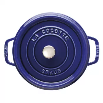 Staub 24 cm apaļa čuguna katls tumši zilā krāsā