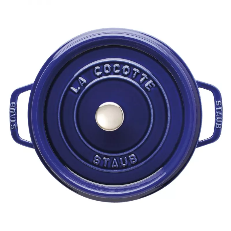 Staub 24 cm apaļa čuguna katls tumši zilā krāsā