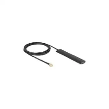 WiFi antena DELOCK 5.8 GHz RP-SMA spraudnis daudzvirzienu 3 dBi ar 3 m RG-174 kabeli, melna, pašlīmējoša