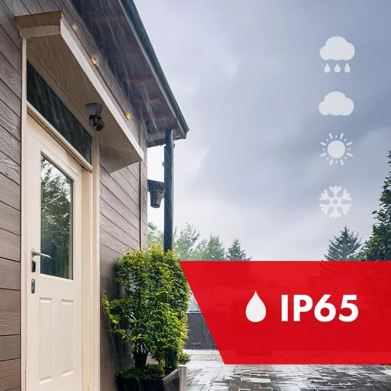 PIR kustības sensors MACLEAN MCE201 B/B IP65 pasīvais infrasarkanais detektors, pret laikapstākļiem izturīgs