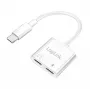 LogiLink USB-C Audio adapter USB-C/M to 2x USB-C/F 60W PD balta