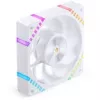 120mm korpusa ventilators Jonsbo HF2-120 balta — reversais lāpstiņu profils, PWM, ARGB