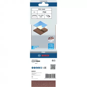 Bosch 2 608 606 069 slīpmašīnas piederums 3 gab. Slīplente