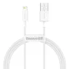 Baseus CALYS-A02 mobilā tālruņa kabelis Balts 1 m USB A Lightning