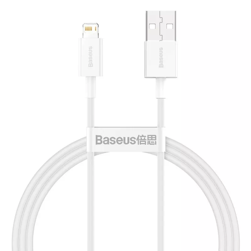 Baseus CALYS-A02 mobilā tālruņa kabelis Balts 1 m USB A Lightning