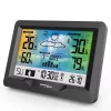 Hygrometer Thermometer GreenBlue GB540 — indoor 0–50°C / outdoor -20–65°C, DCF pulkstenis, āra sensors 60 m, melns