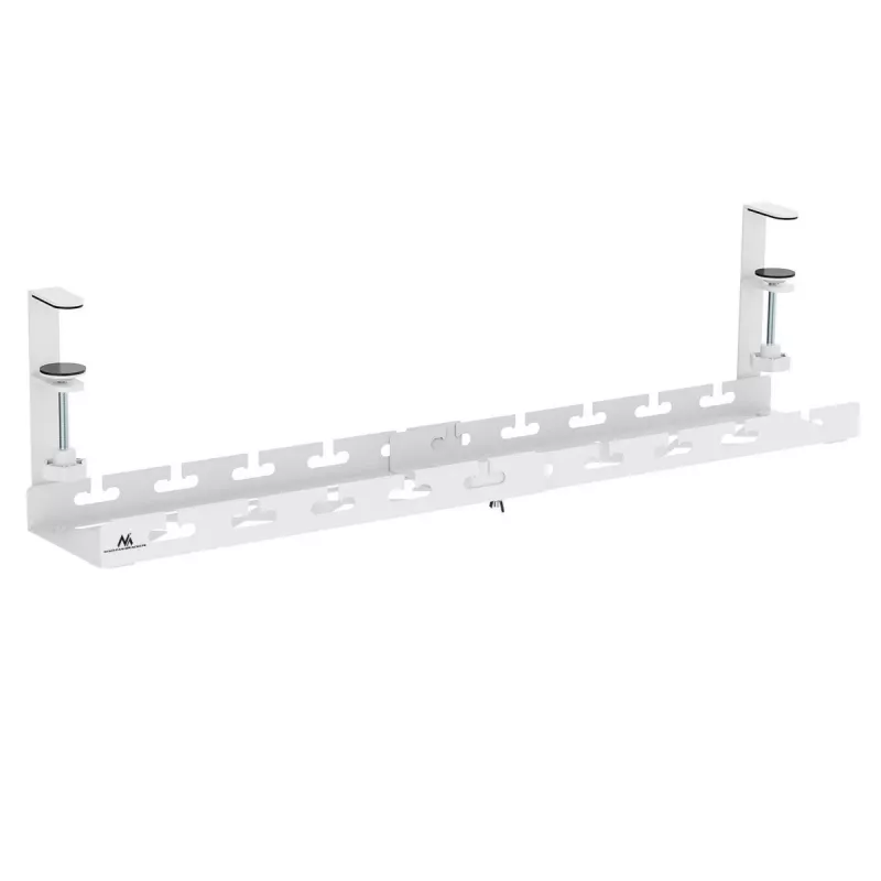 Maclean galda apakšējais kabeļu organizators, maks. slodze 5 kg, maks. 728 mm, balts, MC-103 W
