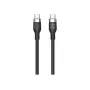 Hyper 1,5 m Silikona USB-C uz USB-C 60W uzlādes kabelis - Melns