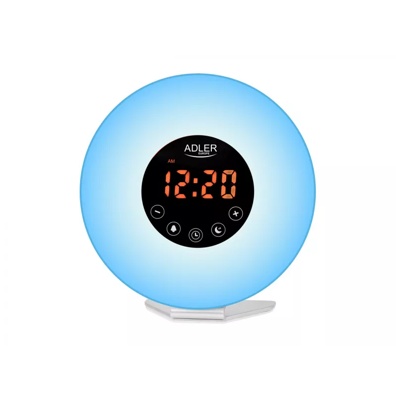 Modinātājpulkstenis Wake‑Up Light Adler AD1916 ar saullēkta simulāciju un FM radio