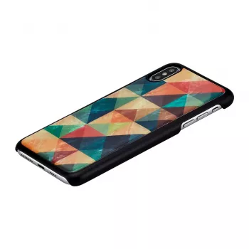 Telefona maciņš iKins iPhone XS Max — mozaīkas raksts, melns