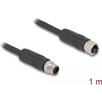 DeLOCK 80519 sensors/aktuatora kabelis 1 m RST M12 Melns