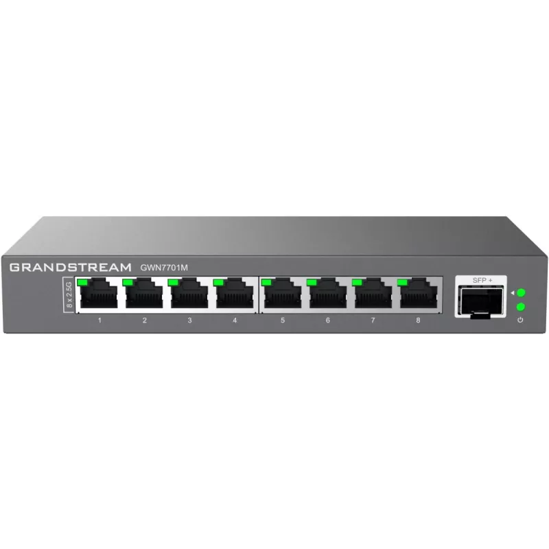 Grandstream Networks GWN7701M tīkla slēdzis Nepārvaldīts 2.5G Ethernet (100/1000/2500) Melns
