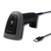 Rokas svītrkodu lasītājs QOLTEC 50863 — 1D/2D skeneris, USB vadu savienojums, LED sensors, melns, 5V, 1,8 m kabelis